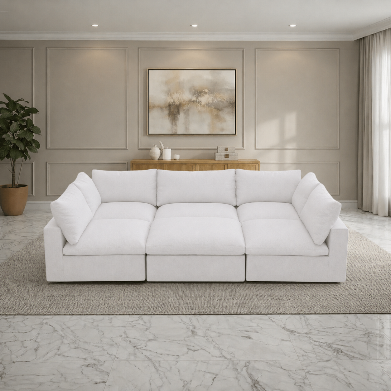 Ember Cloud 6 Piece "Pit" Sectional
