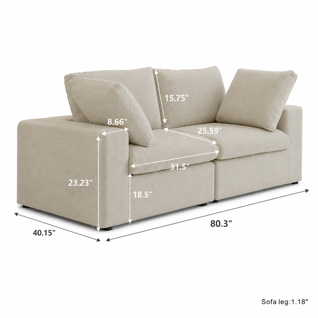 Ember Cloud 2 Seater Sofa