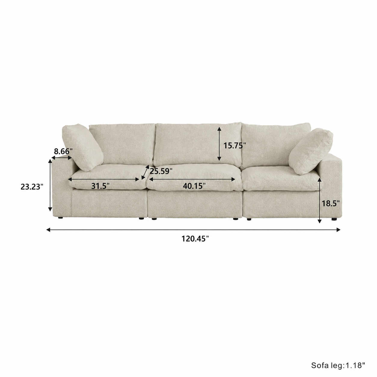 Ember Cloud 3 Seater Sofa