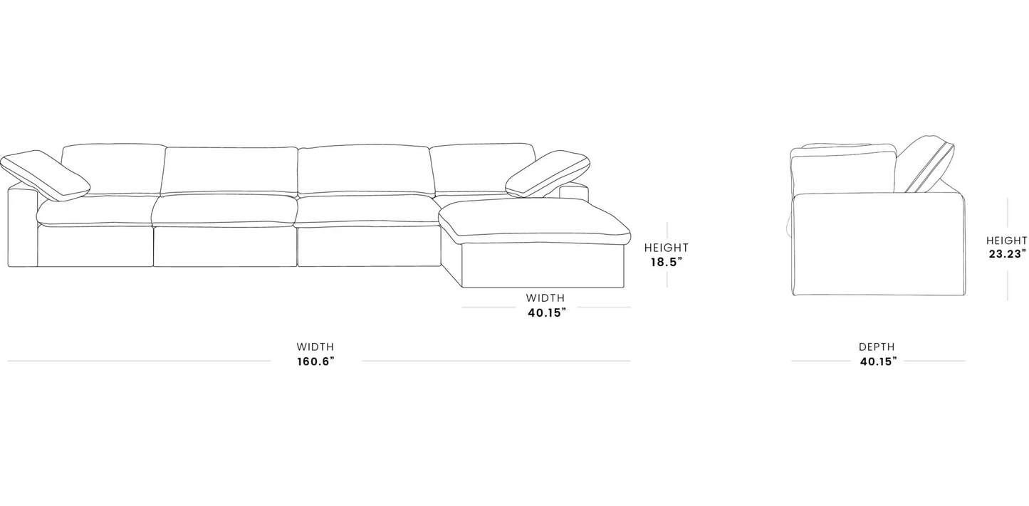 Ember Cloud 4 Seater Sofa With Ottoman