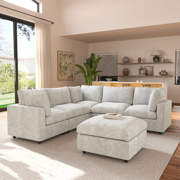 Serena 4 Seater Corner Sectional With Ottoman