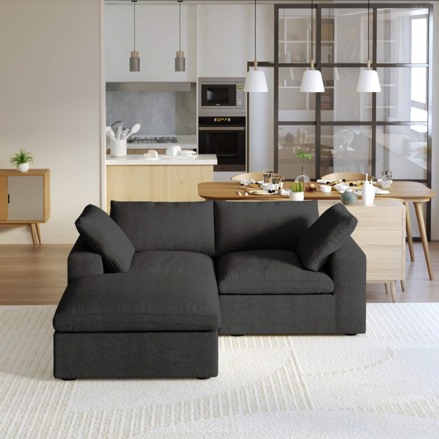 Ember Cloud 2 Seater Sofa With Ottoman