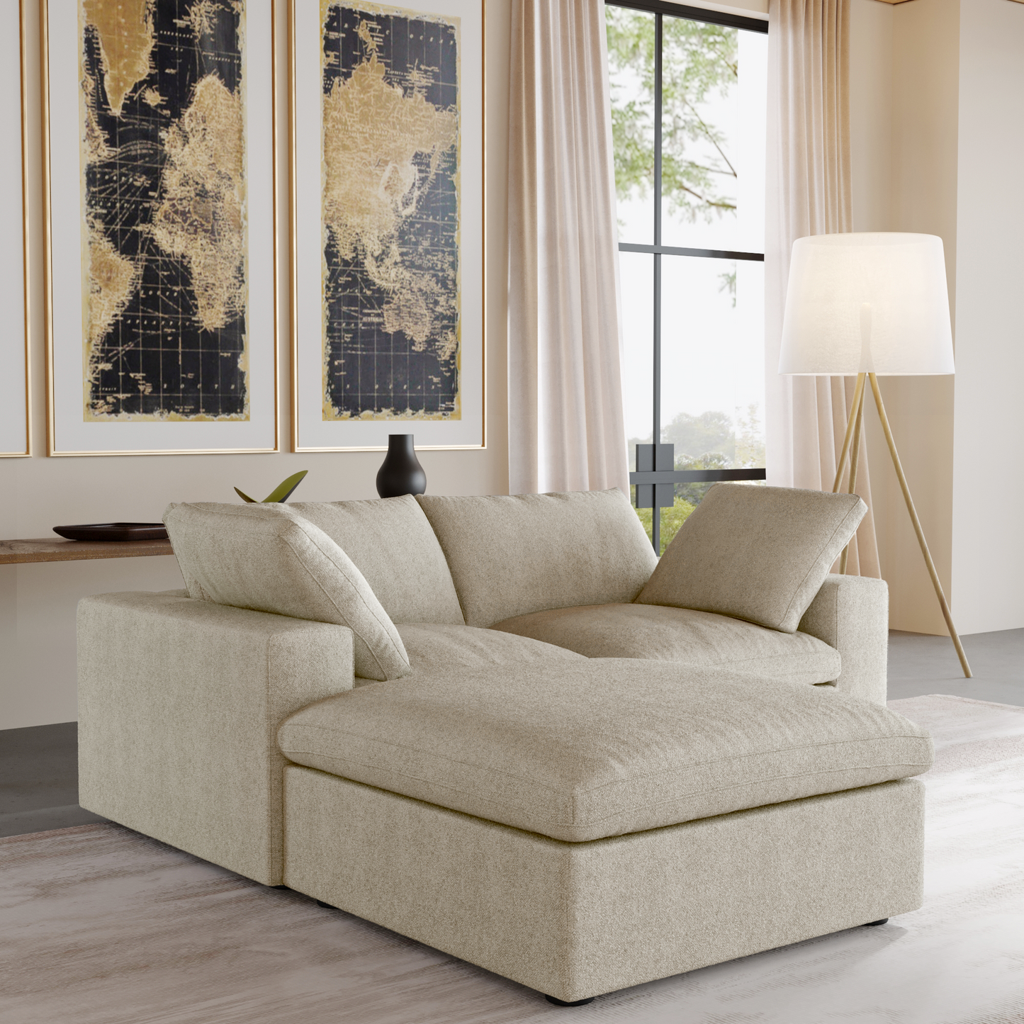 Ember Cloud 2 Seater Sofa With Ottoman