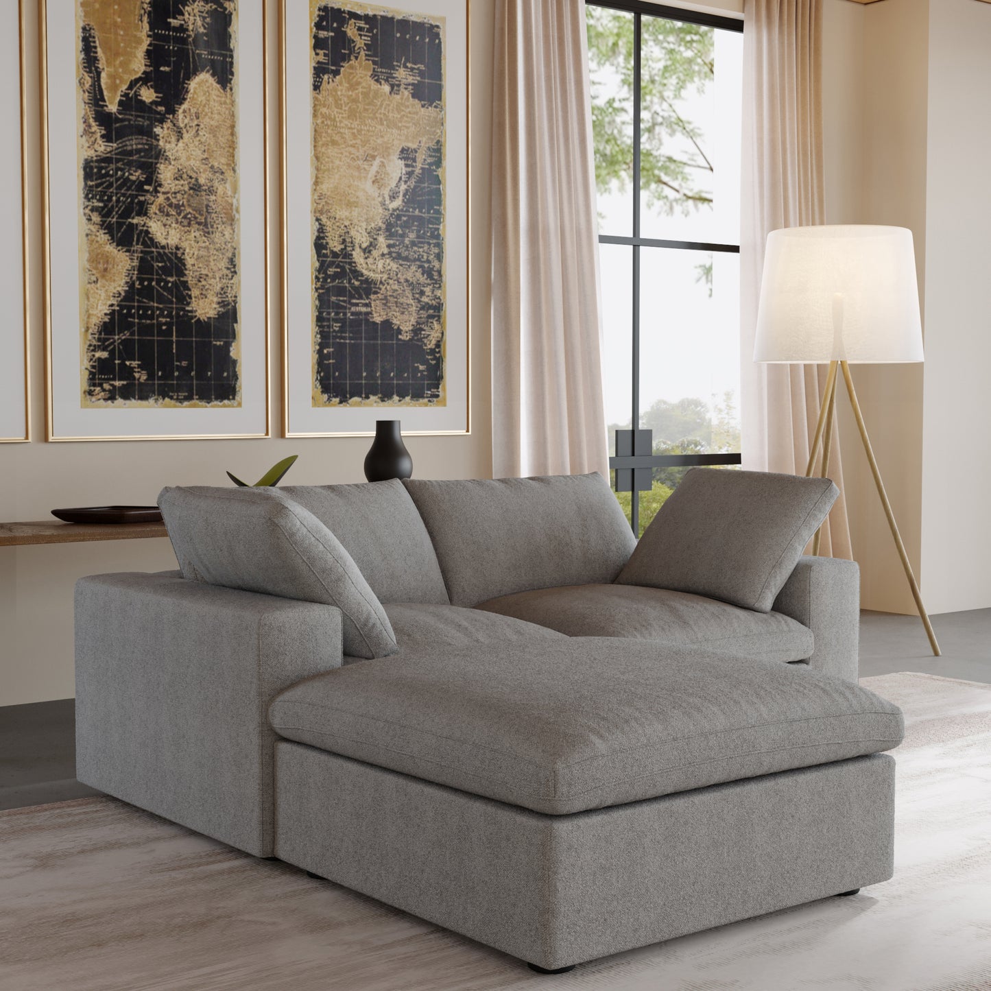 Ember Cloud 2 Seater Sofa With Ottoman