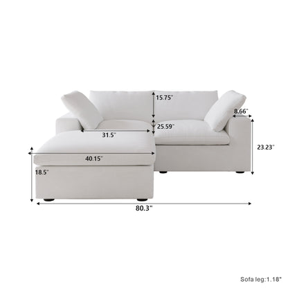 Ember Cloud 2 Seater Sofa With Ottoman