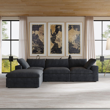 Ember Cloud 3 Seater Sofa With Ottoman