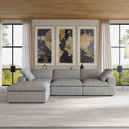 Ember Cloud 3 Seater Sofa With Ottoman