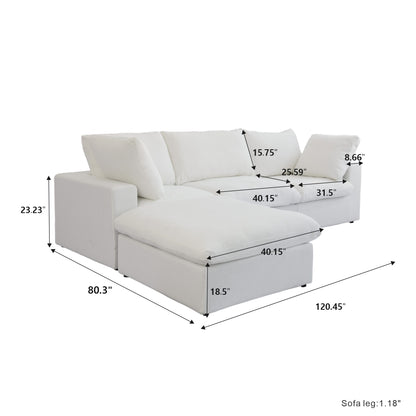 Ember Cloud 3 Seater Sofa With Ottoman