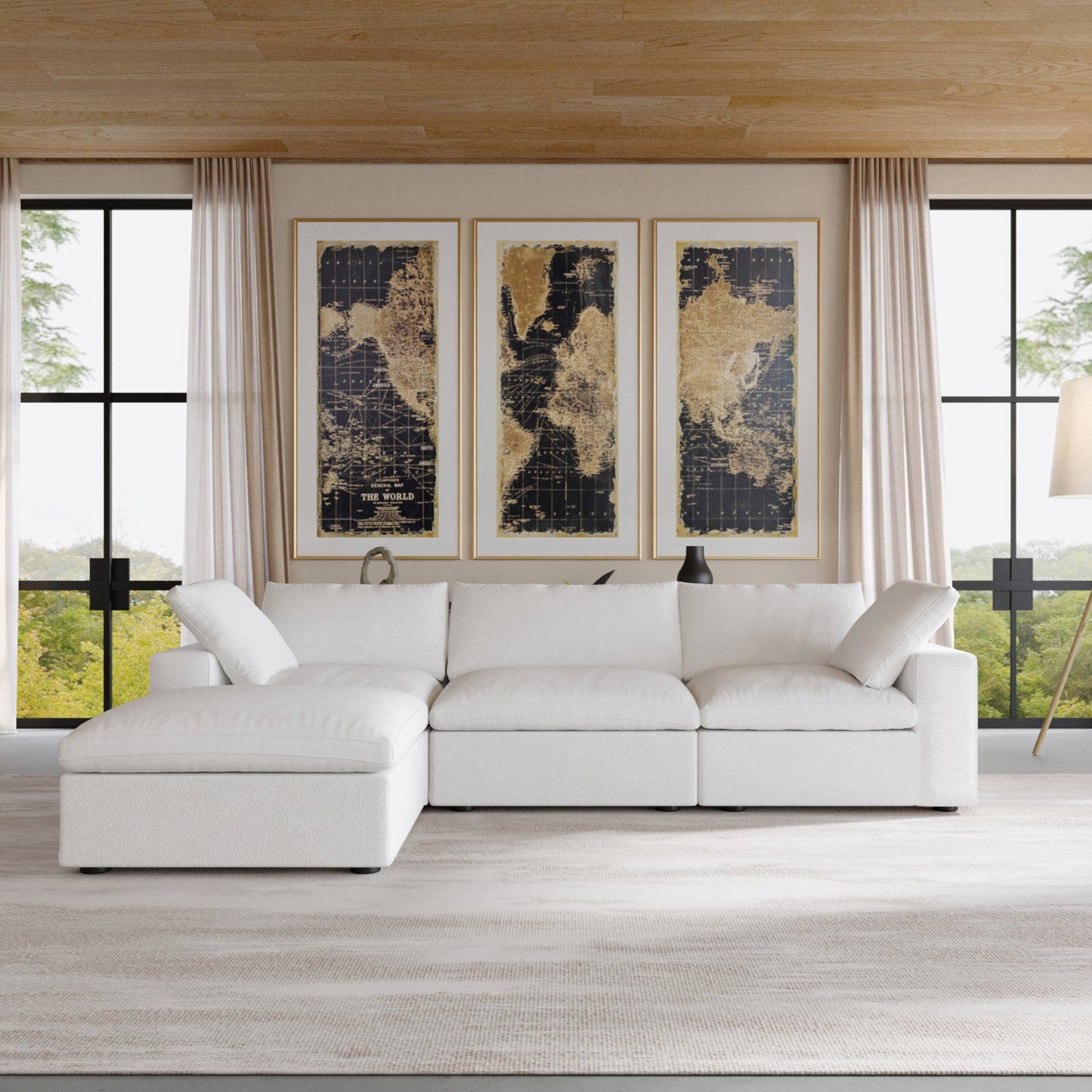 Ember Cloud 3 Seater Sofa With Ottoman