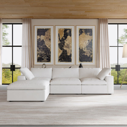 Ember Cloud 3 Seater Sofa With Ottoman