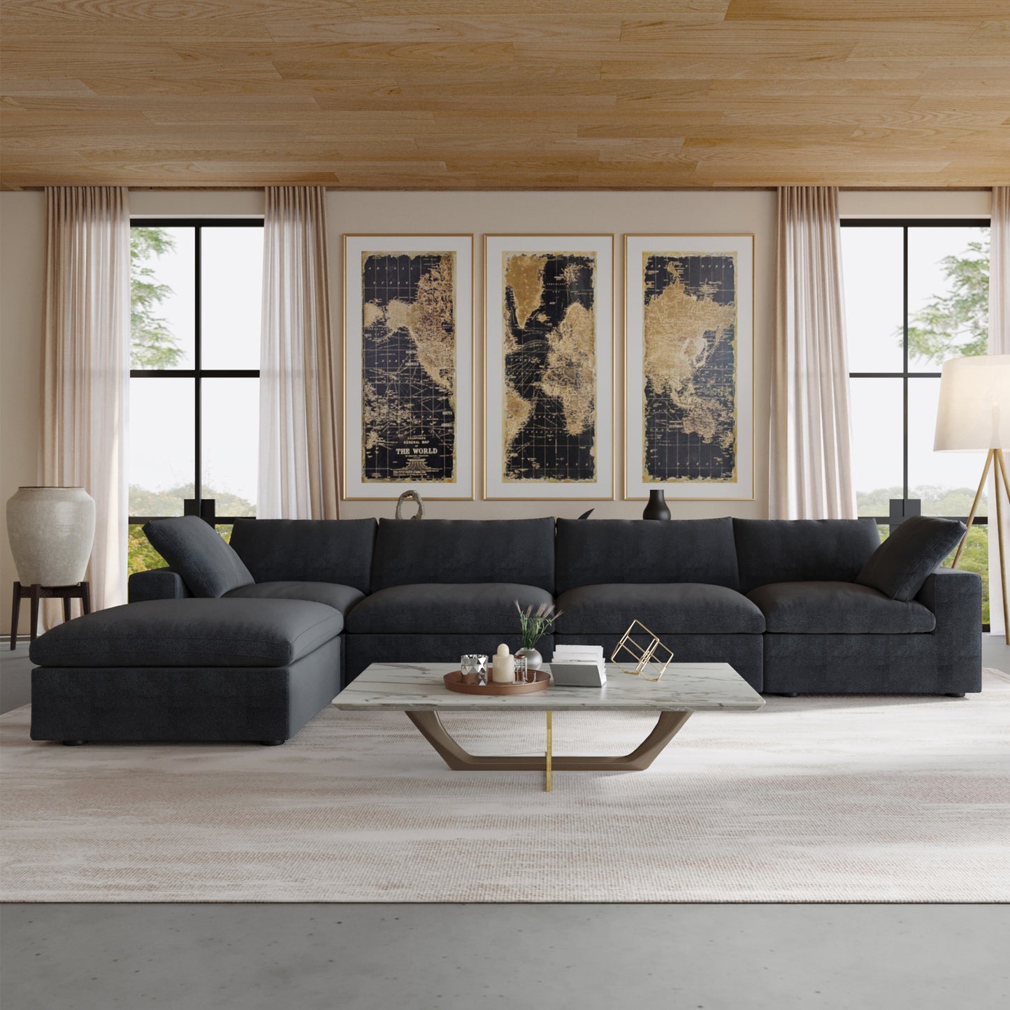 Ember Cloud 4 Seater Sofa With Ottoman