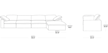 Ember Cloud 4 Seater Sofa With Ottoman