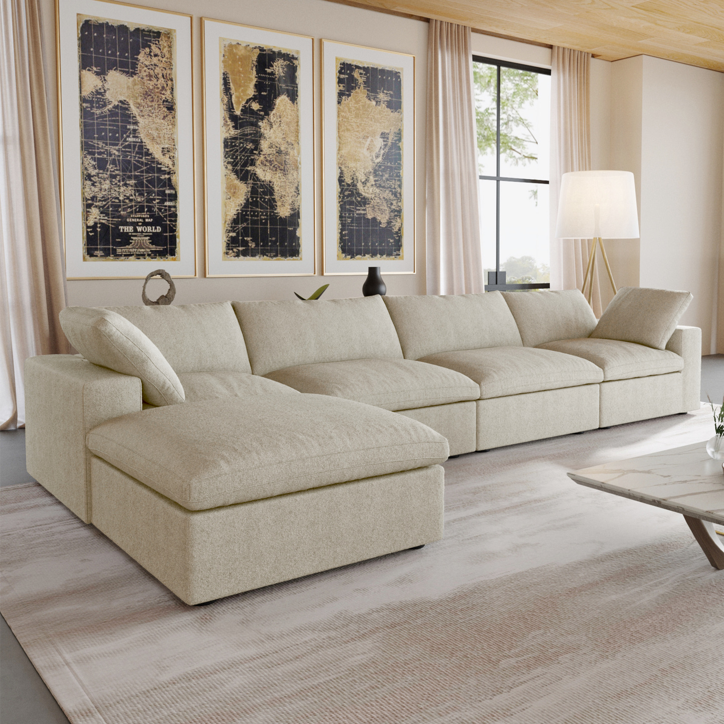 Ember Cloud 4 Seater Sofa With Ottoman