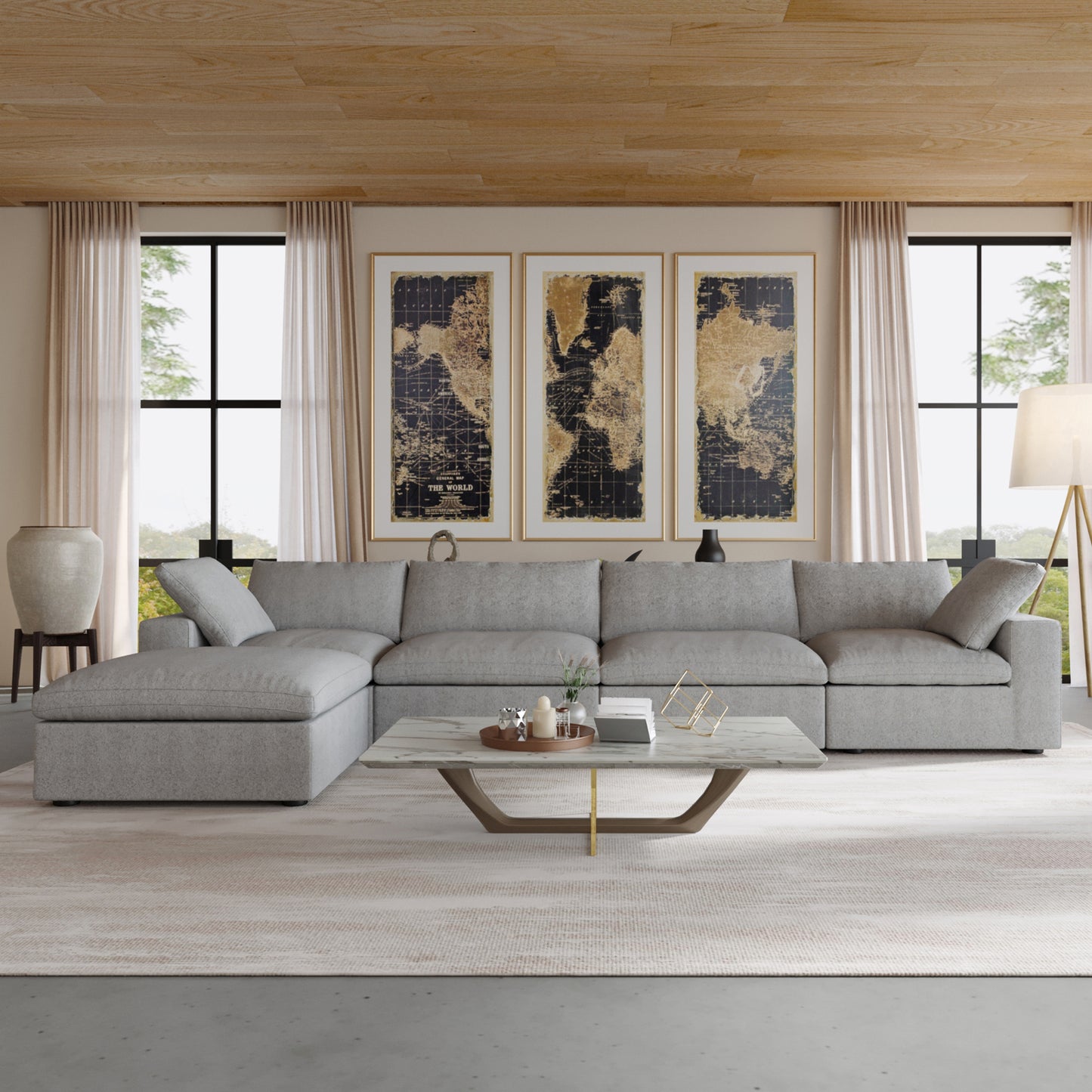 Ember Cloud 4 Seater Sofa With Ottoman