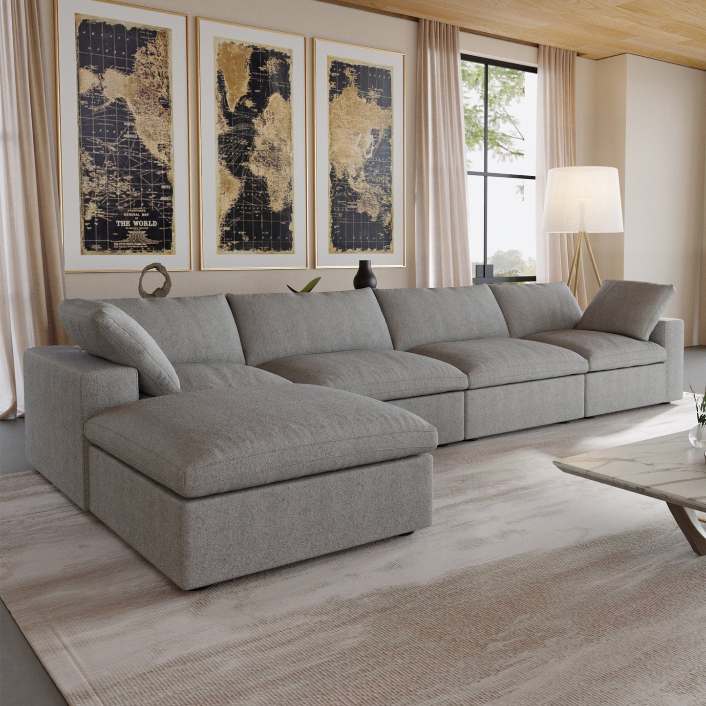 Ember Cloud 4 Seater Sofa With Ottoman