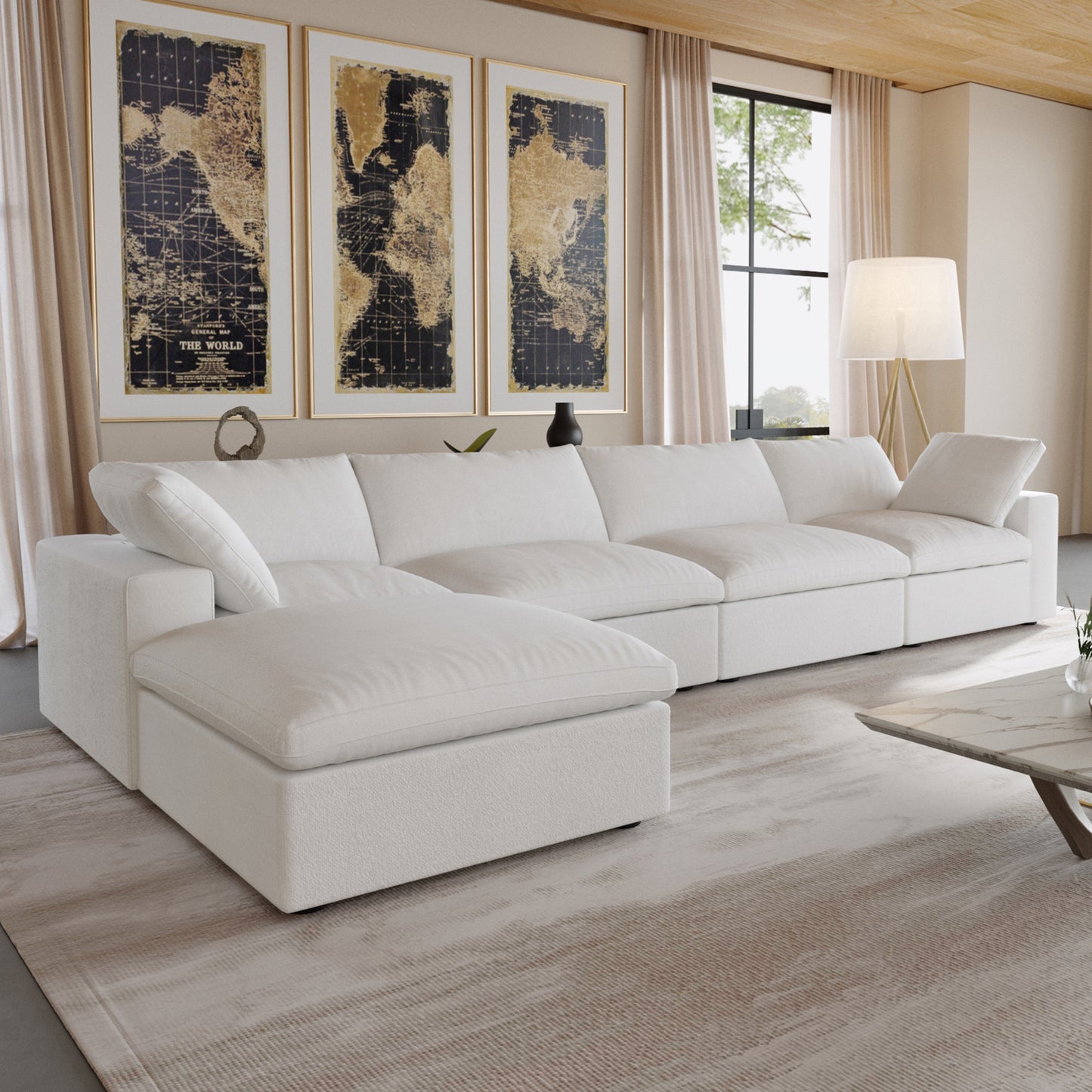Ember Cloud 4 Seater Sofa With Ottoman