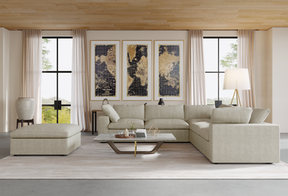 Ember Cloud 4 Seater Corner Sectional With Ottoman
