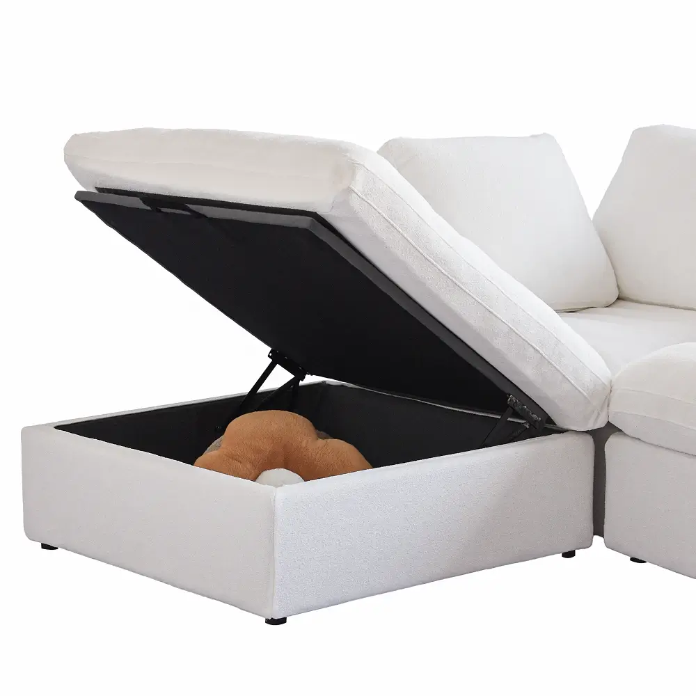 Ember Cloud 4 Seater Corner Sectional With Ottoman