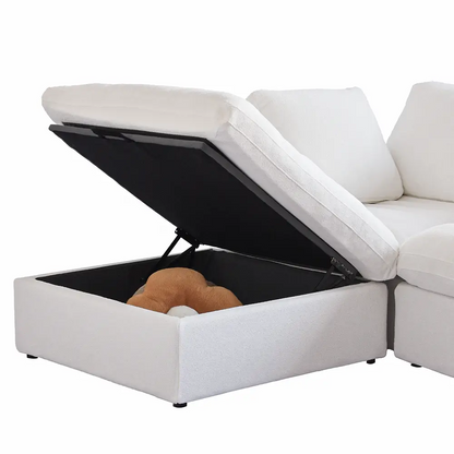 Ember Cloud 4 Seater Corner Sectional With Ottoman